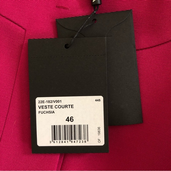 NWT Paule Ka Cropped Ottoman Stretch Jacket in Fuschia 14 - Picture 9 of 9